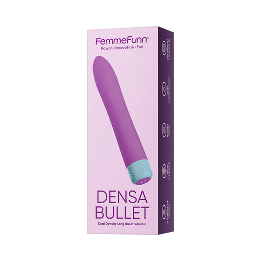 FemmeFunn Densa Bullet Rechargeable Dual Density Silicone Slimline Vibrator Purple - Red Garter