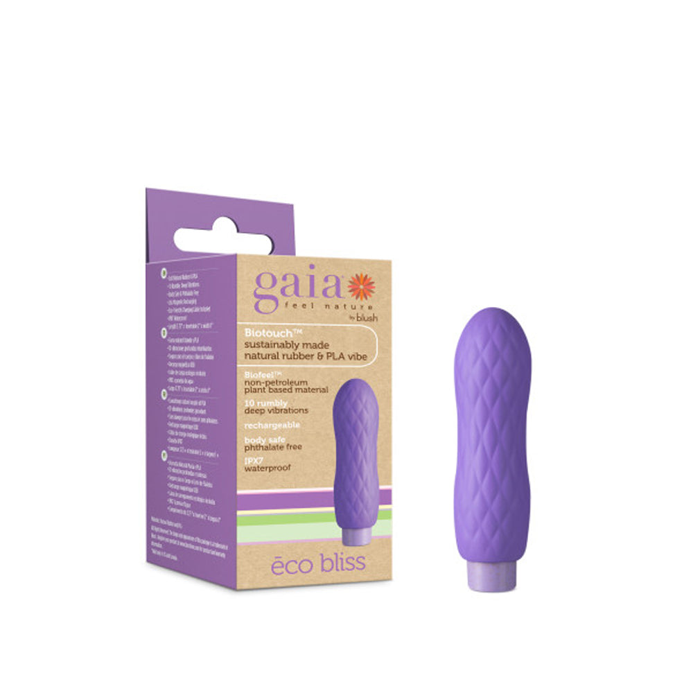 Blush Gaia Eco Bliss Bullet Vibrator and Sleeve Lilac - Red Garter