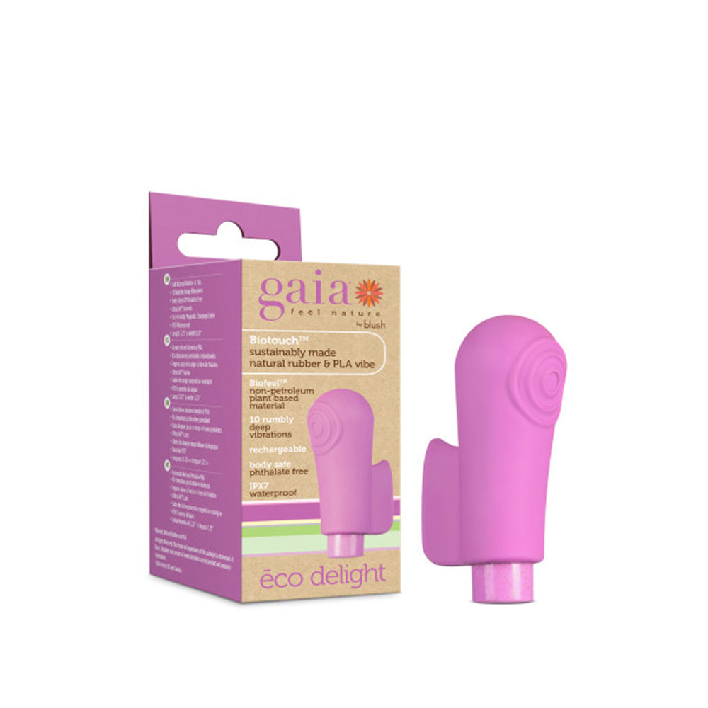Blush Gaia Eco Delight Bullet Vibrator and Sleeve Purple - Red Garter