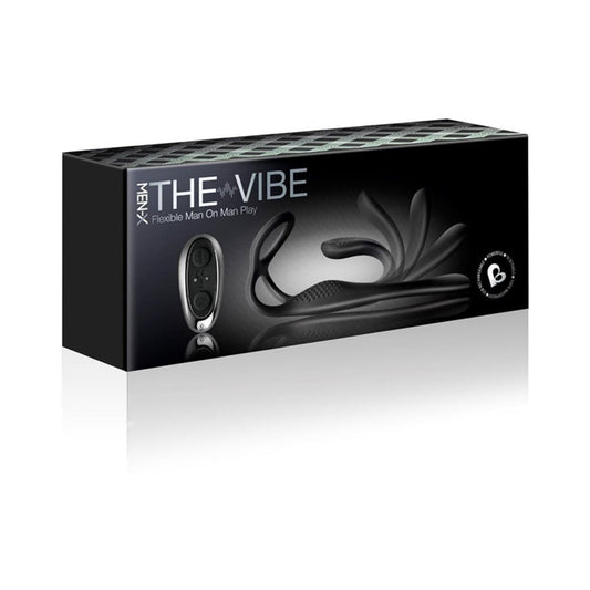 The-Vibe C-Ring and P-Spot Stimulator Black - Red Garter
