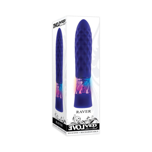 Evolved Raver Light-Up Rechargeable Silicone Bullet Vibrator Purple - Red Garter