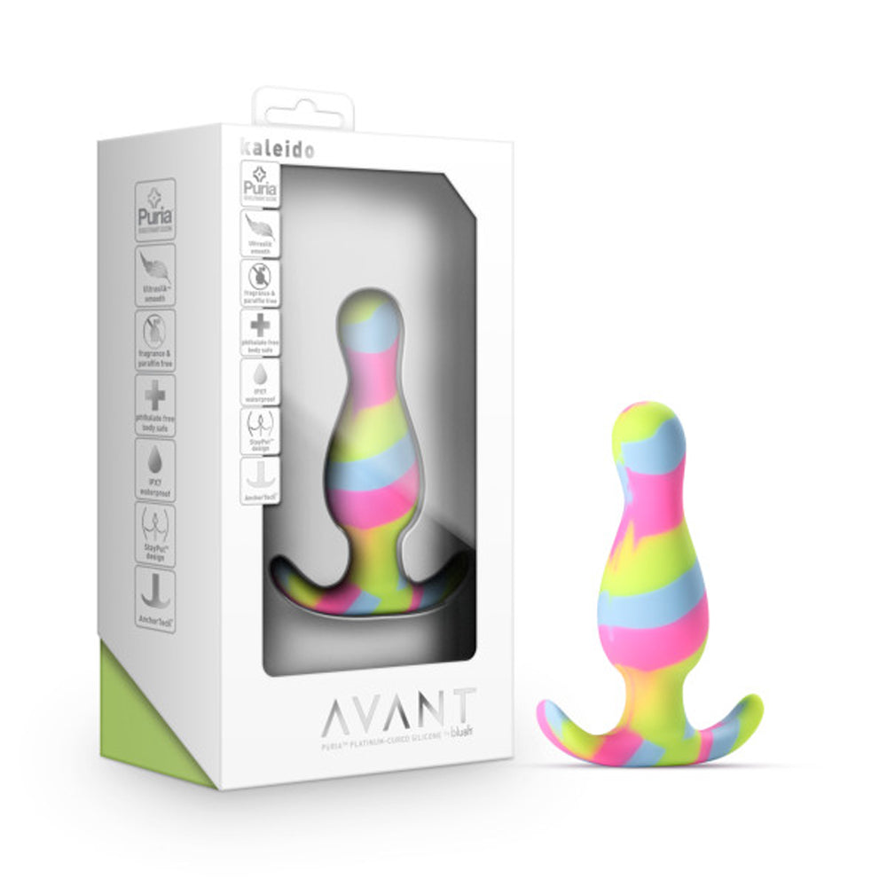 Avant Kaleido Silicone Anal Plug Lime - Red Garter