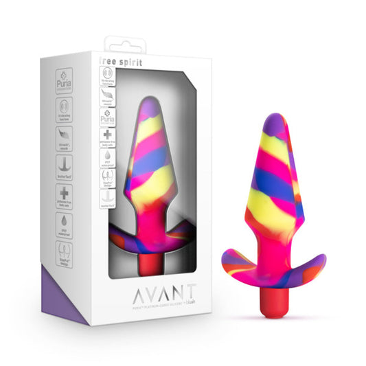 Avant Free Spirit Silicone Vibrating Anal Plug Scarlet - Red Garter