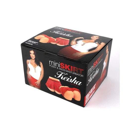 Star Stroker Keisha Grey Mini Skirt - Red Garter