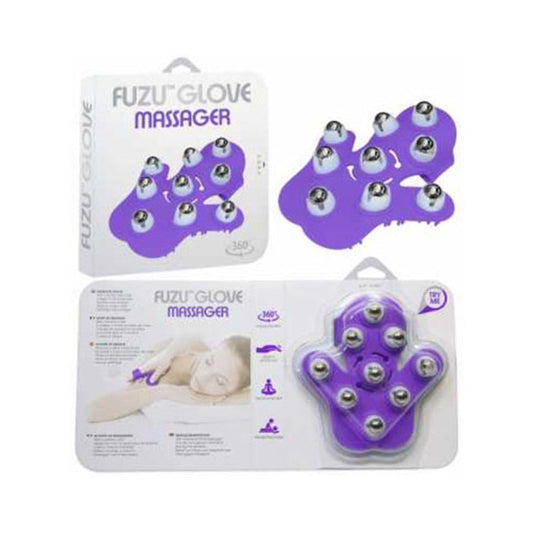 Fuzu 360° Massage Glove Neon Purple - Red Garter