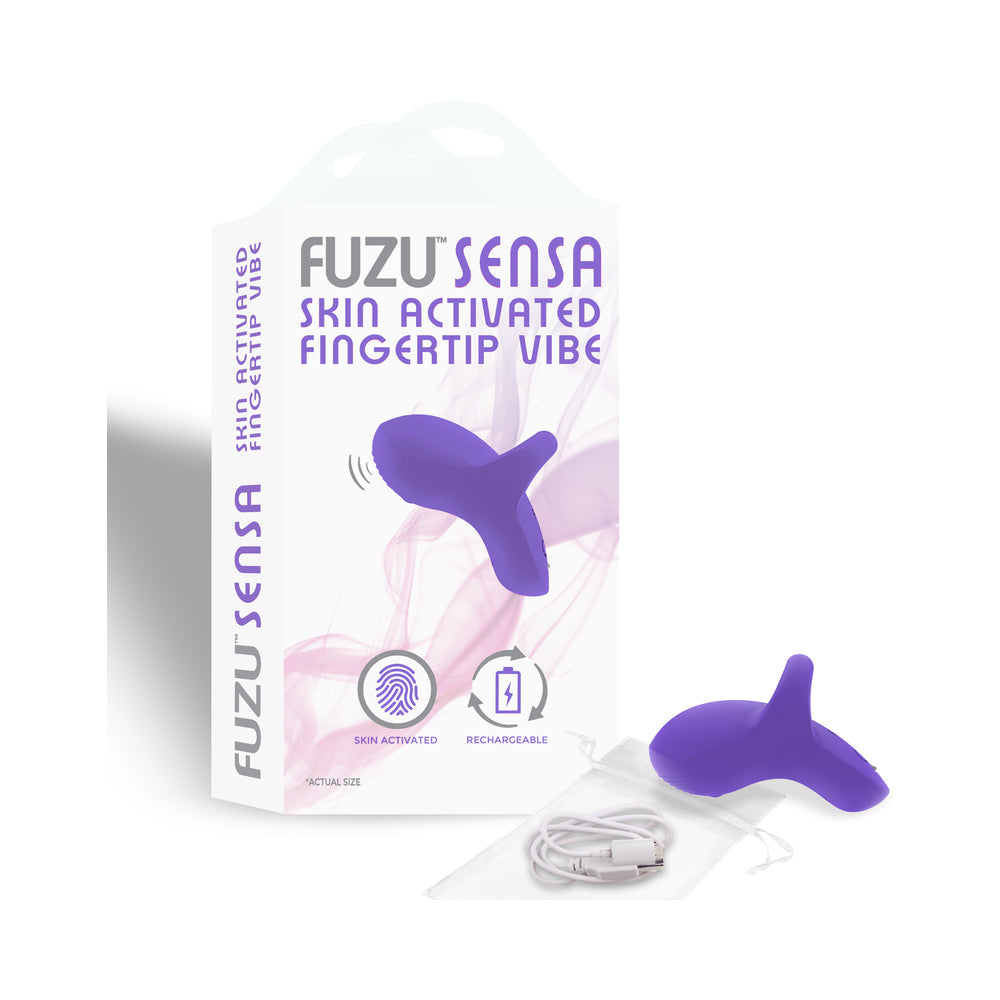 Fuzu Sensa Rechargeable Skin-Activated Fingertip Vibe Purple - Red Garter
