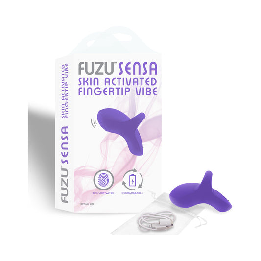Fuzu Sensa Rechargeable Skin-Activated Fingertip Vibe Purple - Red Garter