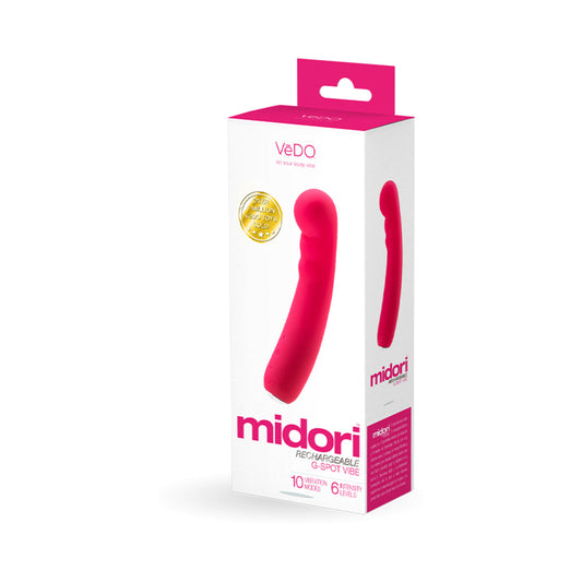 VeDO Midori Rechargeable G-Spot Vibe Pink - Red Garter