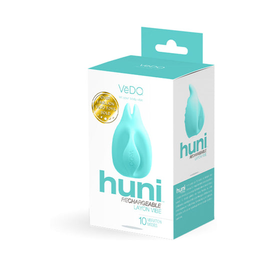 VeDO Huni Rechargeable Finger Vibe Tease Me Turquoise - Red Garter
