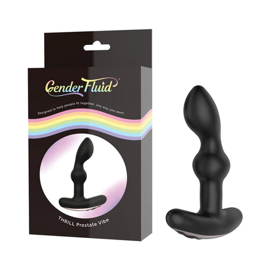 Gender Fluid Thrill Anal Vibe Silicone Black - Red Garter