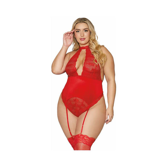 Dreamgirl Garter Teddy Lipstick Red OS Queen - Red Garter