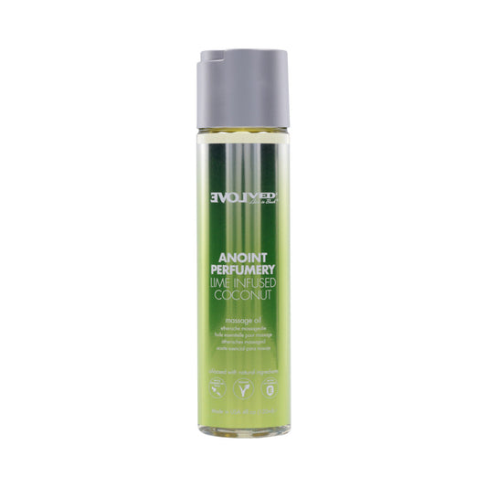 Evolved Anoint Perfumery Lime Infused Coconut Massage Oil 4 oz. - Red Garter