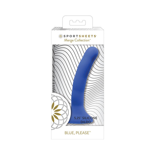 Sportsheets Merge Collection Please 5 in. Silicone Dildo Blue - Red Garter