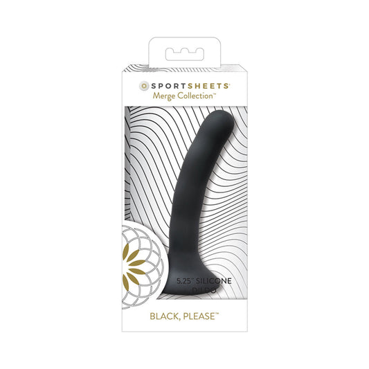 Sportsheets Merge Collection Please 5 in. Silicone Dildo Black - Red Garter