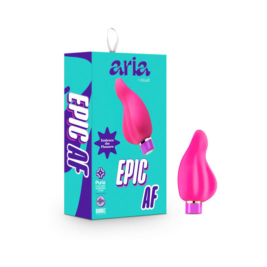 Aria Epic AF Rechargeable Silicone Mini Vibrator Fuchsia - Red Garter