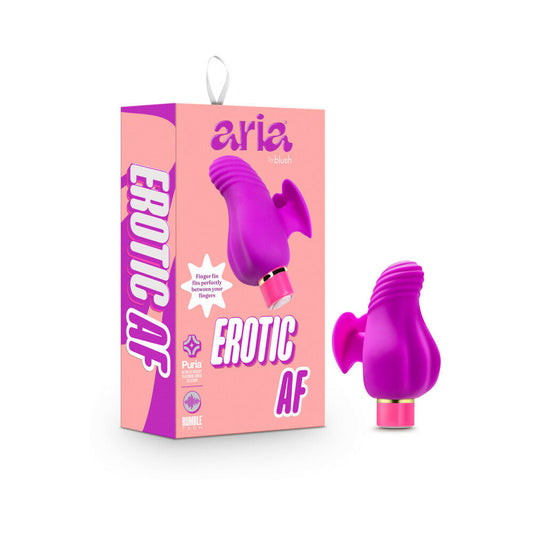 Aria Erotic AF Rechargeable Silicone Mini Vibrator Plum - Red Garter