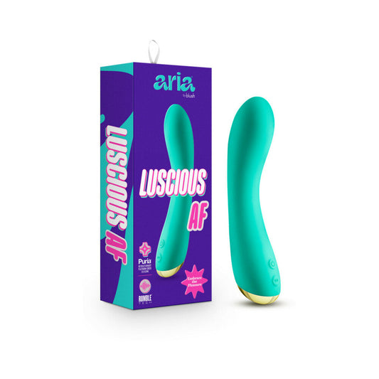 Aria Luscious AF Rechargeable Silicone G-Spot Vibrator Teal - Red Garter