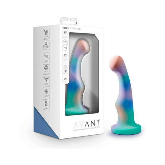 Avant Opal Dreams 6 in. Silicone Dildo Aqua - Red Garter