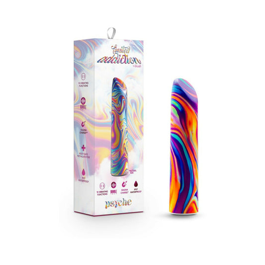 Limited Addiction Psyche Power Vibe Rechargeable Bullet Rainbow - Red Garter