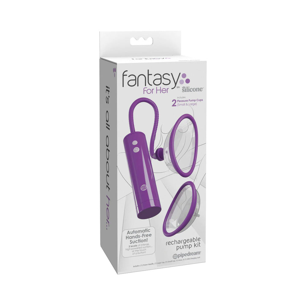Fantasy For Her Rechargeable Pussy Pump Kit Silicone - Red Garter