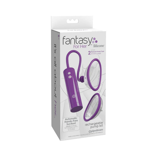 Fantasy For Her Rechargeable Pussy Pump Kit Silicone - Red Garter