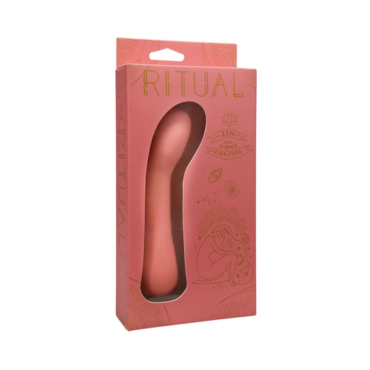 RITUAL Zen Rechargeable Silicone G-Spot Vibrator Coral - Red Garter