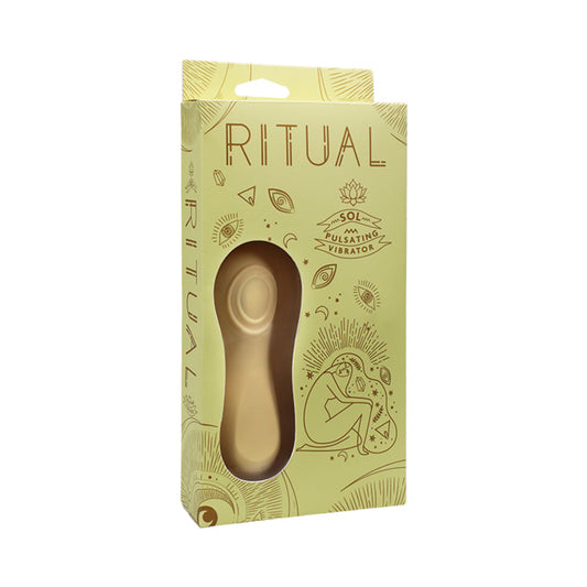 RITUAL Sol Rechargeable Silicone Pulsating Vibrator Yellow - Red Garter