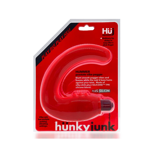Hunkyjunk Hummer Vibe Prostate Pegger Neon Pink - Red Garter