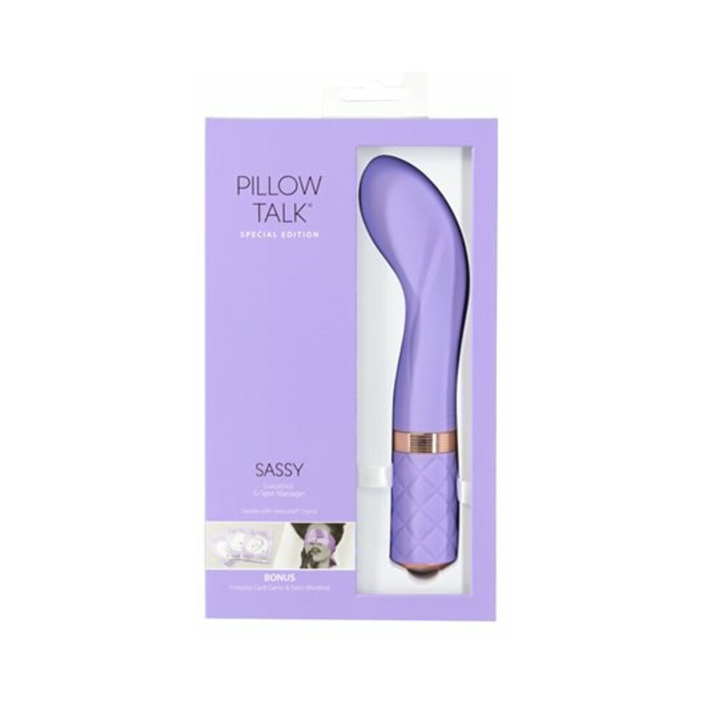 Pillow Talk Special Edition Sassy G-Spot Vibrator with Swarovski Crystal Purple - Red Garter