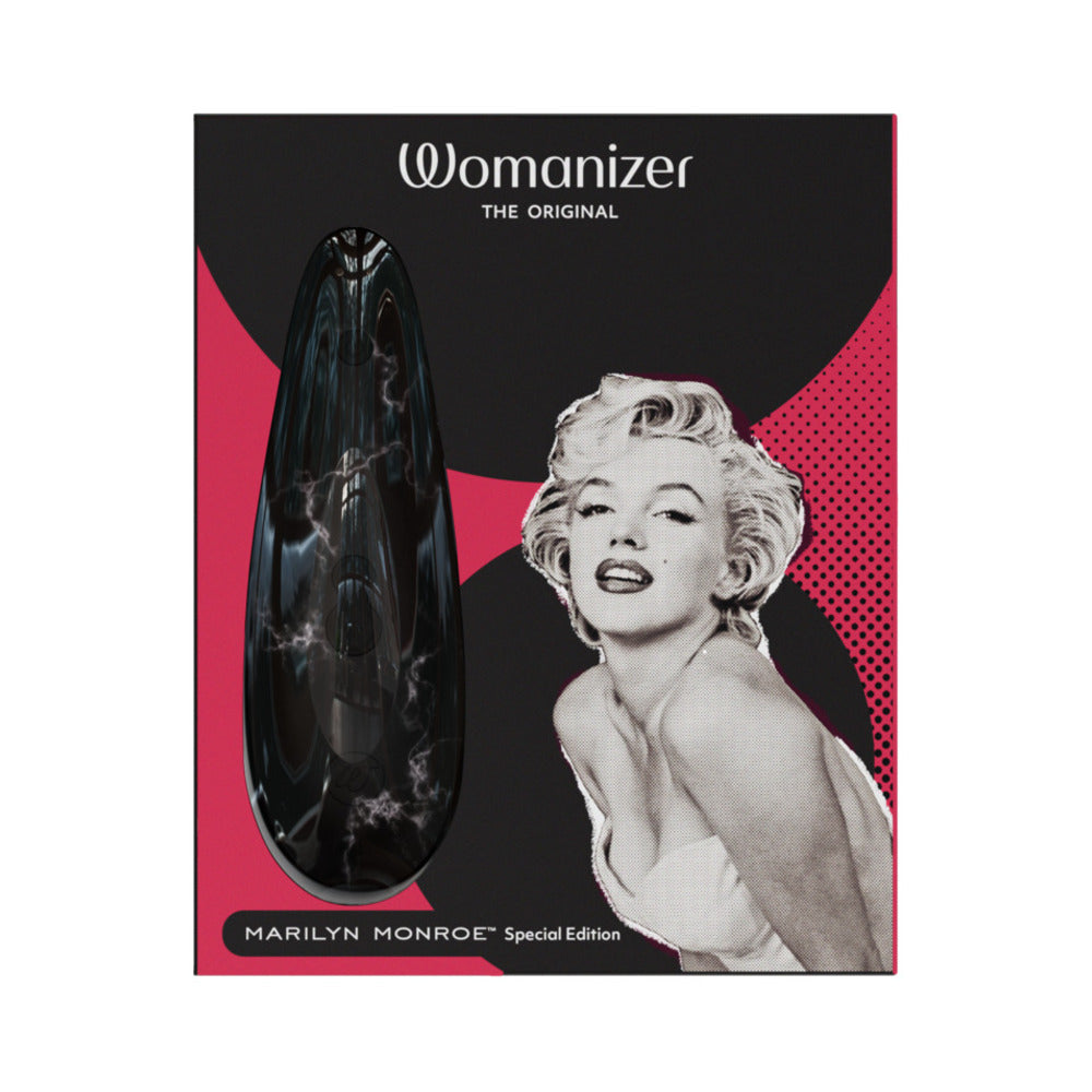 Womanizer x Marilyn Monroe Classic 2 Special Edition Pleasure Air Clitoral Stimulator Black Marble - Red Garter