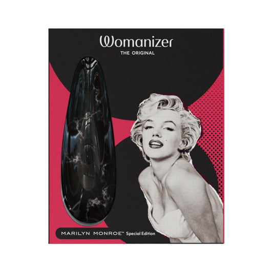 Womanizer x Marilyn Monroe Classic 2 Special Edition Pleasure Air Clitoral Stimulator Black Marble - Red Garter