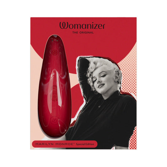 Womanizer x Marilyn Monroe Classic 2 Special Edition Pleasure Air Clitoral Stimulator Vivid Red - Red Garter