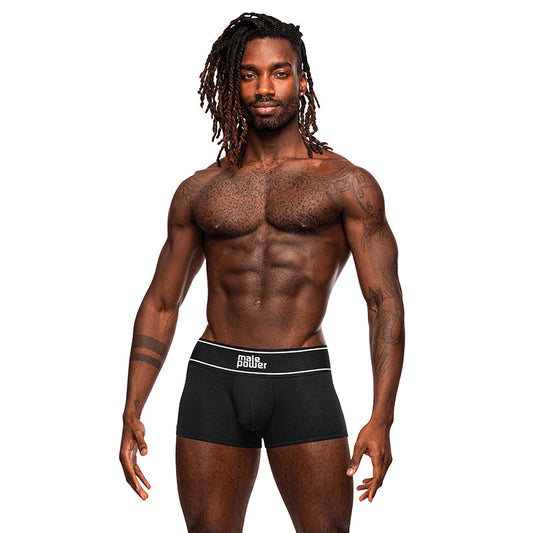 Male Power Modal Rib Pouch Short Black M - Red Garter