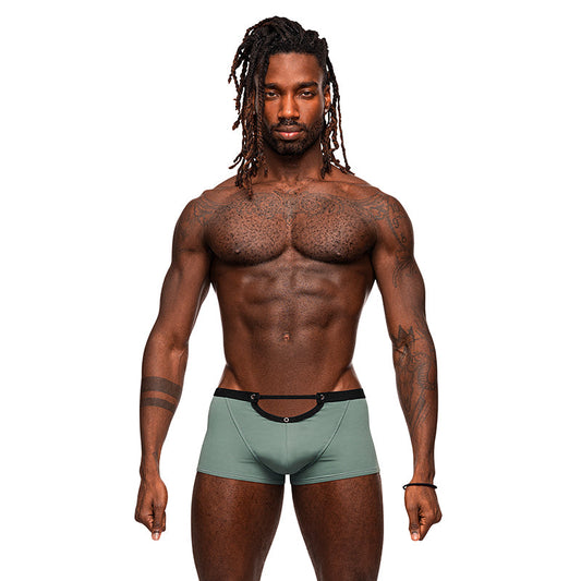 Male Power Magnificence Mini Short Jade S - Red Garter