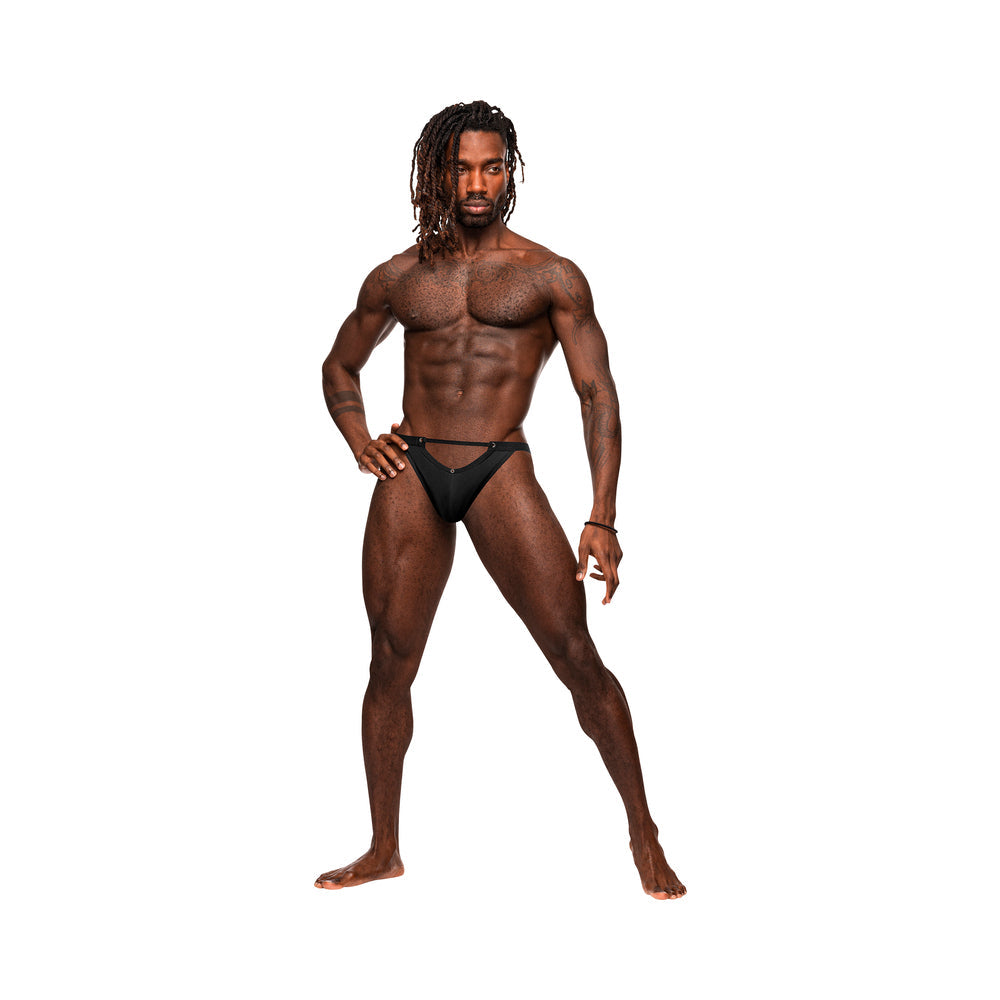 Male Power Magnificence Jock Black S/M - Red Garter