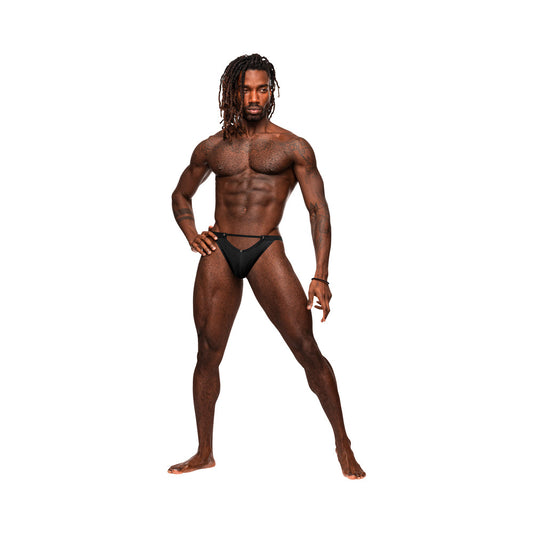 Male Power Magnificence Jock Black S/M - Red Garter