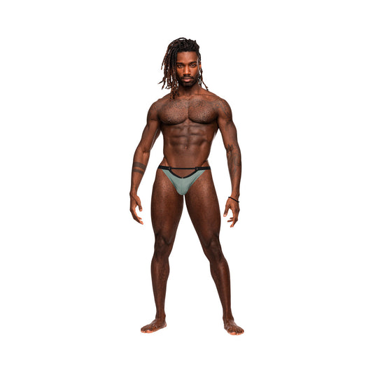 Male Power Magnificence Micro V Thong Jade L/XL - Red Garter