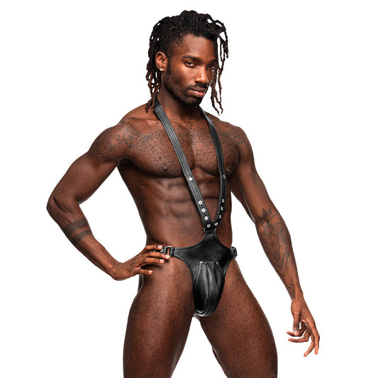 Male Power Leather Men''s Capricorn Black O/S - Red Garter