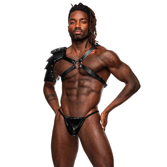 Male Power Leather Men''s Aquarius Black O/S - Red Garter