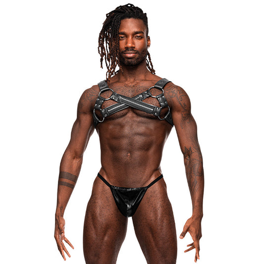 Male Power Leather Men''s Virgo Black O/S - Red Garter