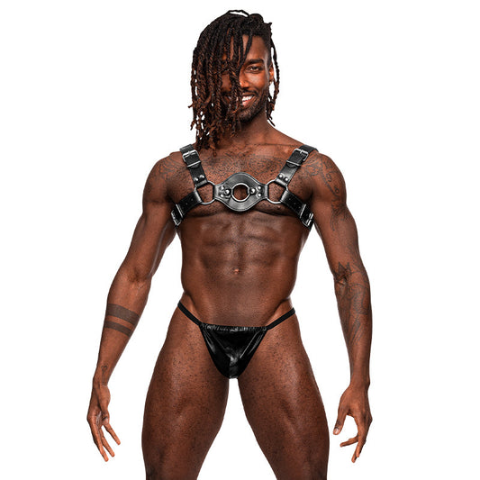 Male Power Leather Men''s Libra Black O/S - Red Garter