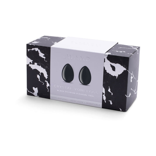 Le Wand Crystal Yoni Eggs Black Obsidian - Red Garter