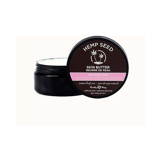 Earthly Body Hemp Seed Skin Butter Zen Berry Rose 8 oz. - Red Garter