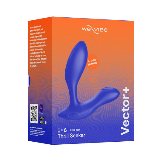 We-Vibe Vector+ Dual Stimulation Prostate Massager Royal Blue - Red Garter
