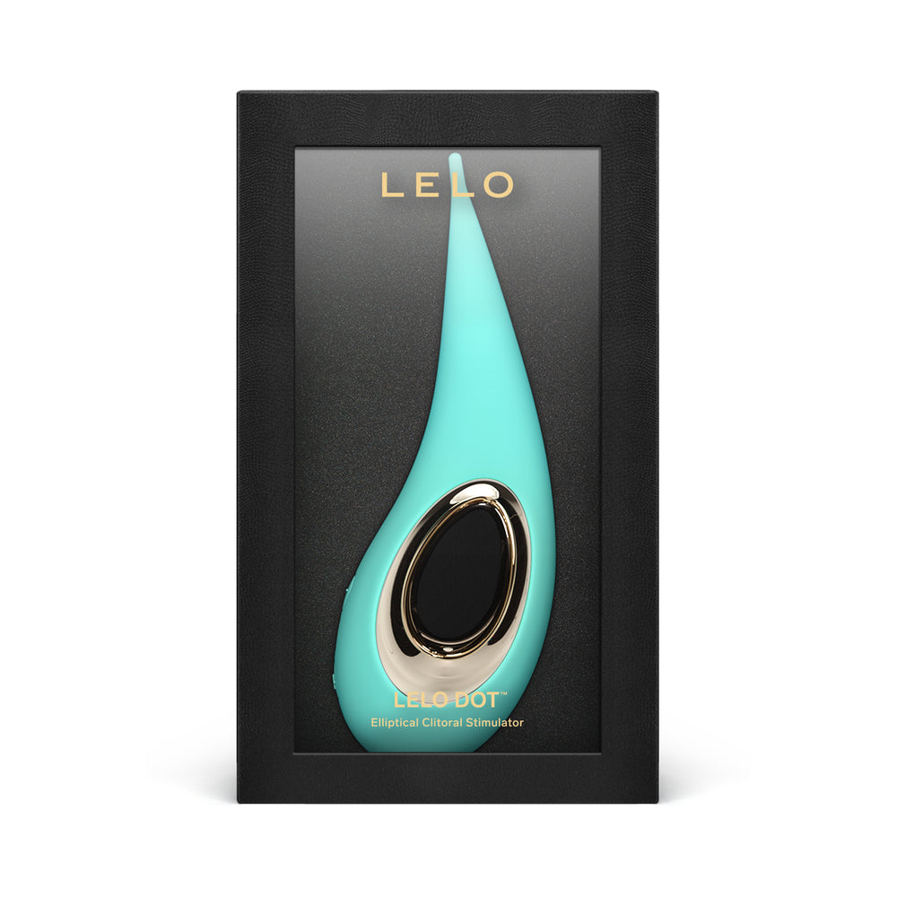LELO DOT Elliptical Clitoral Stimulator Aqua - Red Garter