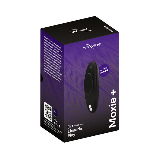 We-Vibe Moxie+ Rechargeable Remote-Controlled Silicone Wearable Clitoral Vibrator Black - Red Garter
