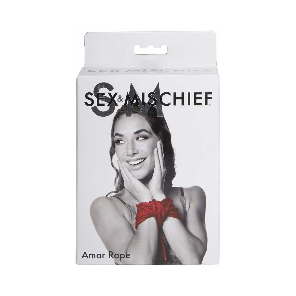 Sportsheets Sex & Mischief Amor Rope 2-Piece 15 ft. (30 ft. Total) Red - Red Garter