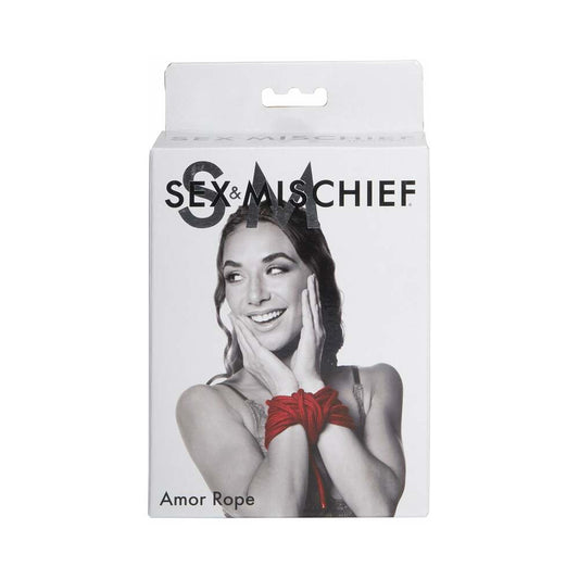 Sportsheets Sex & Mischief Amor Rope 2-Piece 15 ft. (30 ft. Total) Red - Red Garter