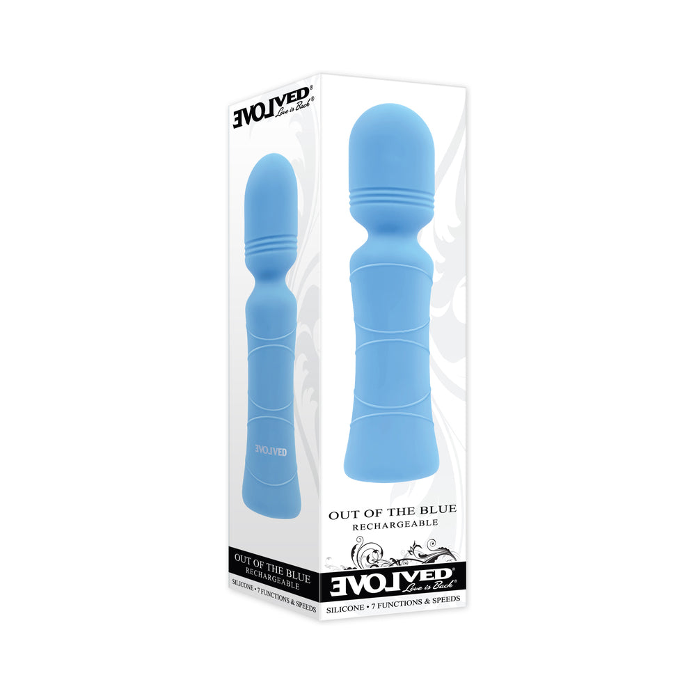 Evolved Out Of The Blue Rechargeable Silicone Wand Vibrator - Red Garter