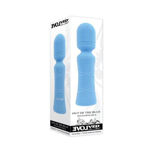 Evolved Out Of The Blue Rechargeable Silicone Wand Vibrator - Red Garter